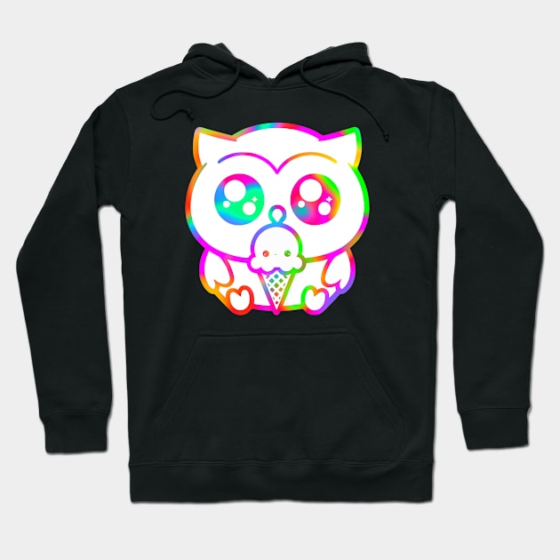 Kawaii Owl Ice Cream Hoodie by Doggomuffin 